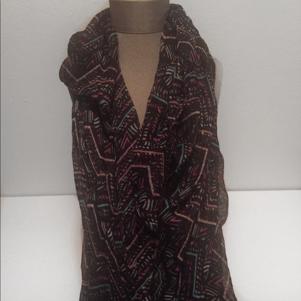 Black Aztec Print Scarf